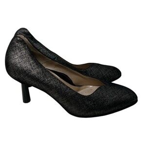 BeautiFeel Heels Size 8 Women's Gray Lotus Leather Pumps Slip On Cushioned